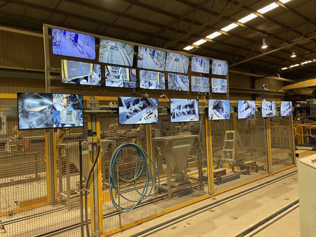 Dedicated CCTV surveillance workstation installed at a manufacturing facility