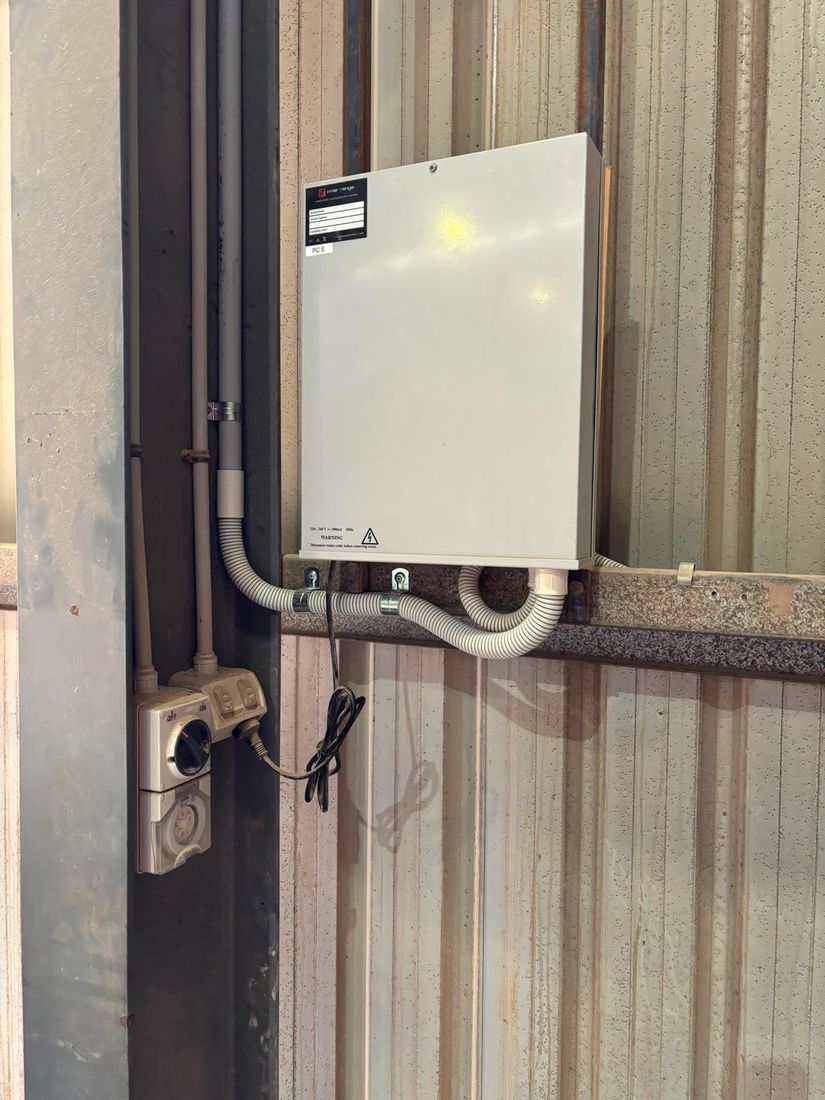 Commercial Inner Range access control enclosure installed at an industrial facility